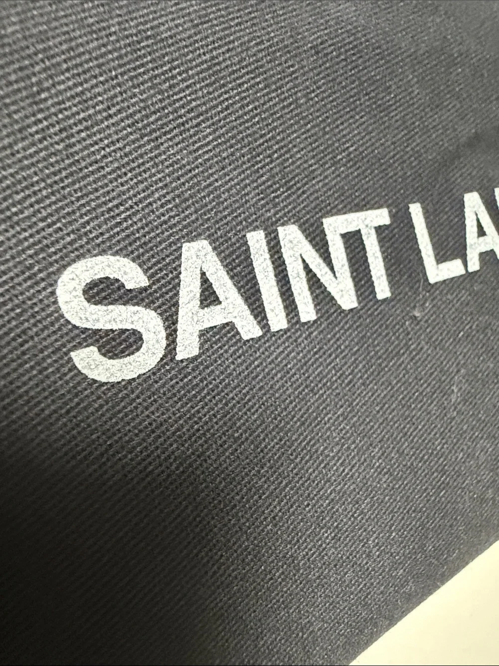 Saint Laurent Black Dust Pouch with White Logo